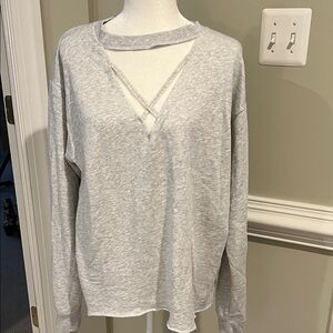 PINK Victoria's Secret Light Gray Cutout Sweatshirt, Never Worn, M